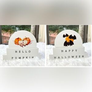 Brand New-Double Sided - Hello Pumpkin/Happy Halloween Sign